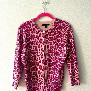 Banana republic pink cheetah cardigan Sz M